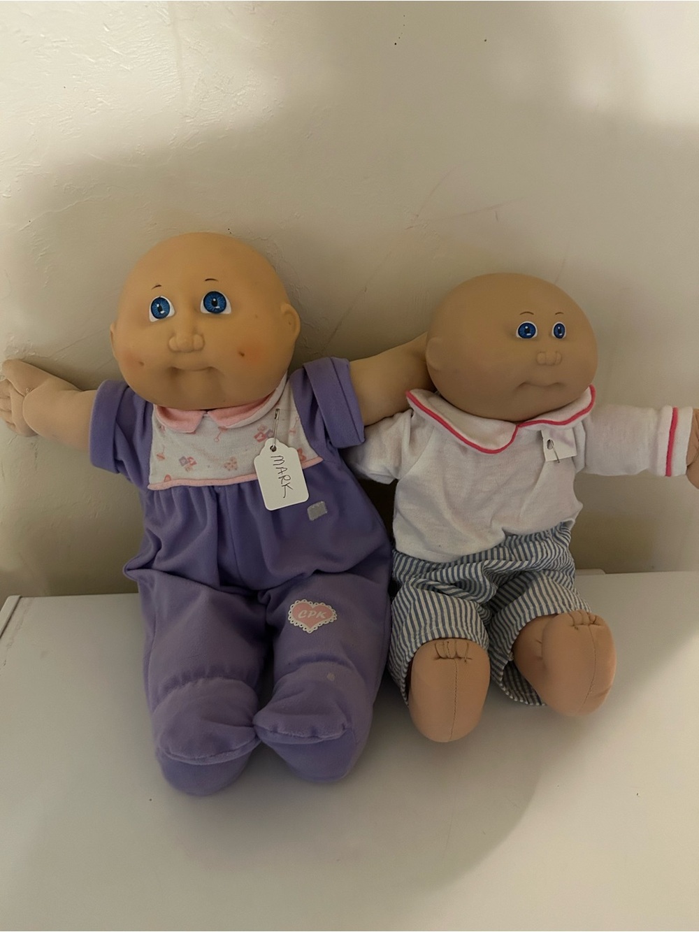 Two bald cabbage patch kids dolls 1982